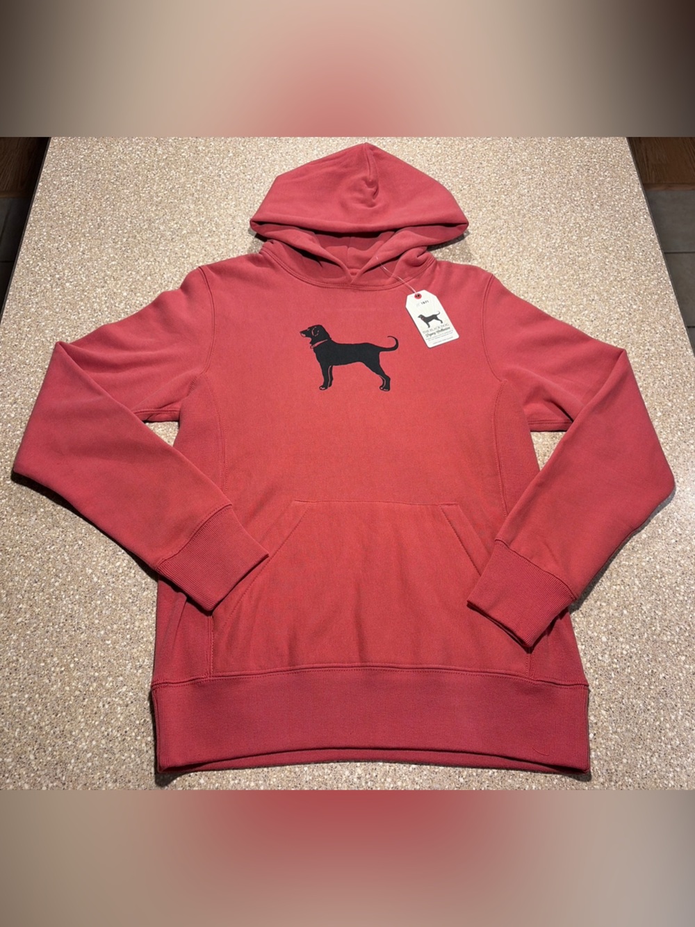 NWT The Black Dog Classic Hooded Sweatshirt Hoodie Canyon Red Kids Large (L) $48